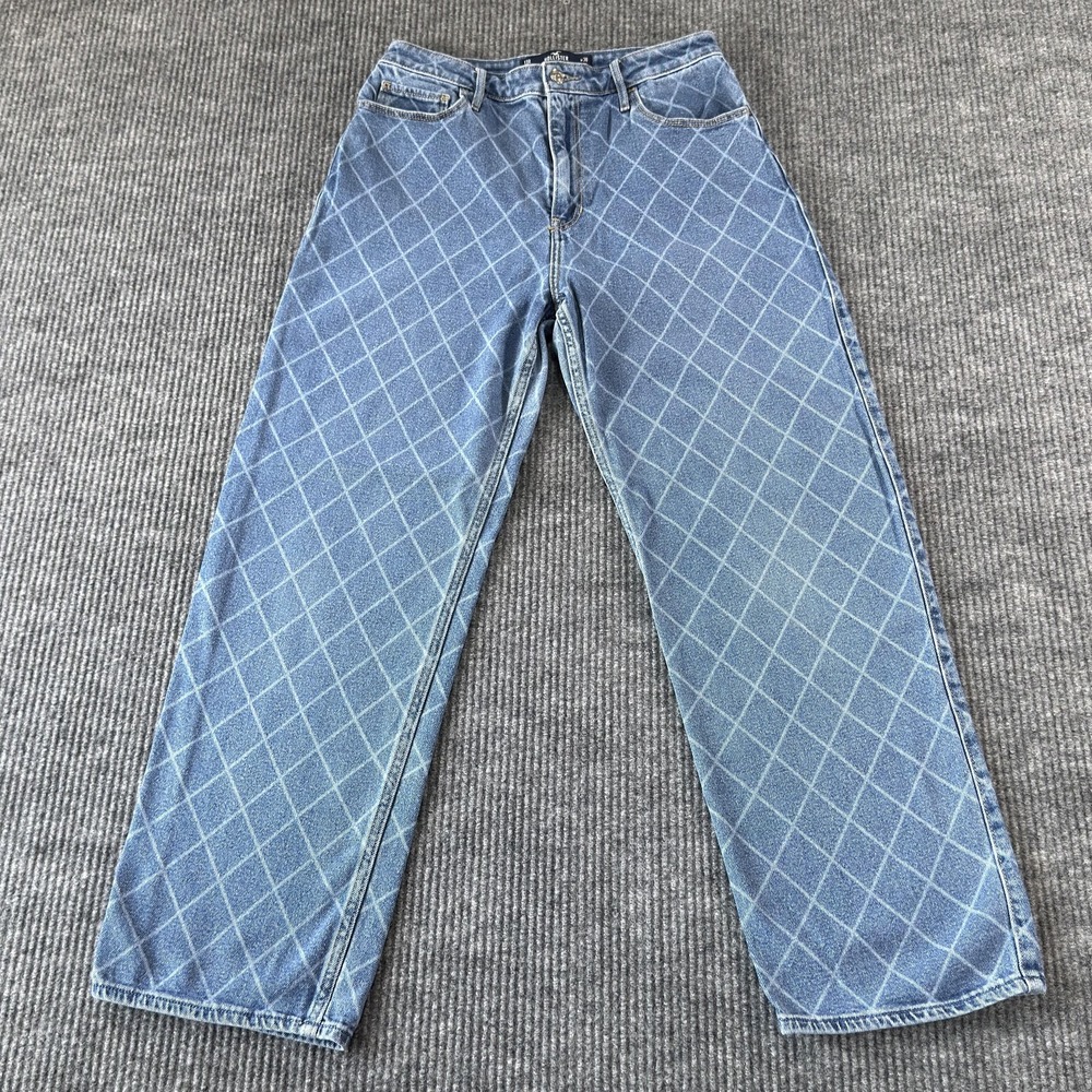Hollister Ultra High-Rise Dad Straight Jeans Womens 30X31 Blue Diamond‎ Denim